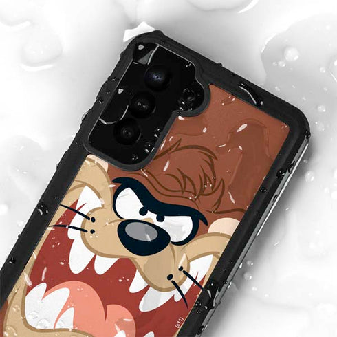 Looney Tunes Tasmanian Devil Up Close Galaxy S23 Plus Waterproof Case