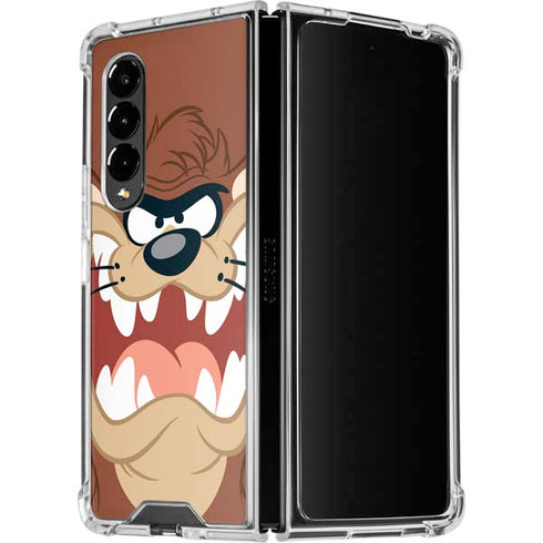 Looney Tunes Tasmanian Devil Up Close Galaxy Z Fold4 5G Clear Case