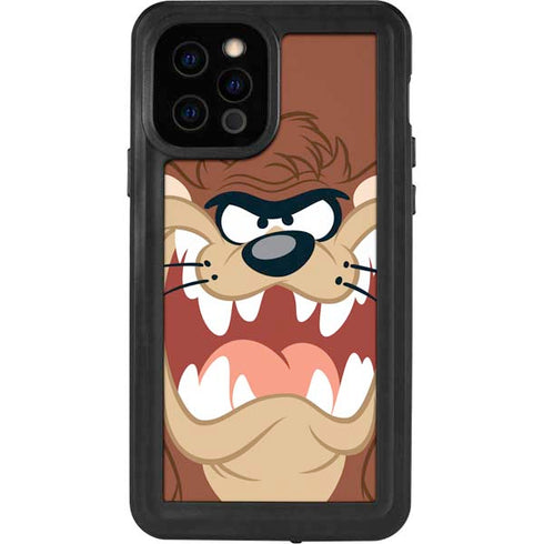 Looney Tunes Tasmanian Devil Up Close iPhone 12 Pro Waterproof Case