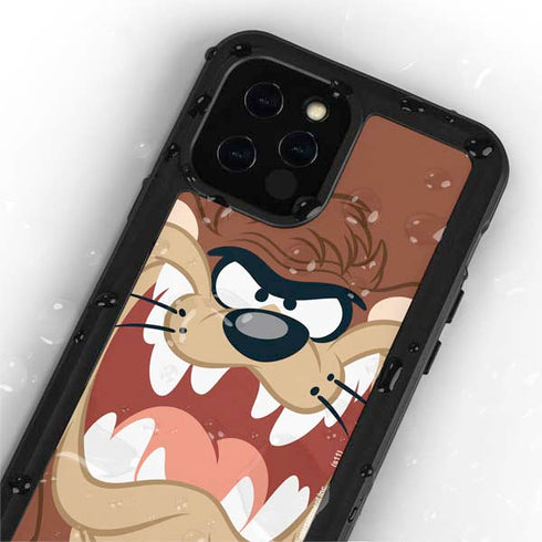 Looney Tunes Tasmanian Devil Up Close iPhone 12 Pro Waterproof Case