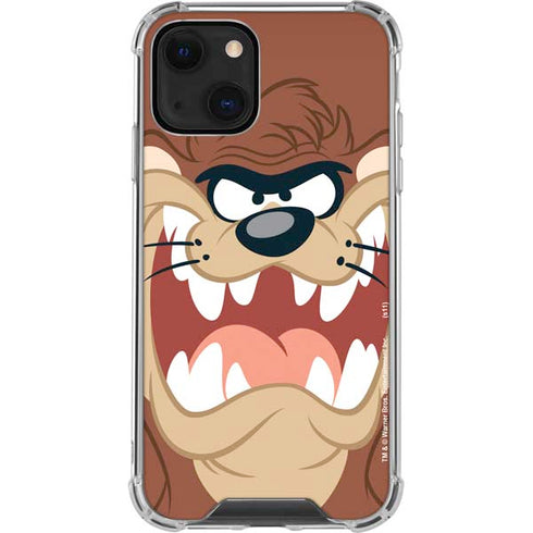 Looney Tunes Tasmanian Devil Up Close iPhone 14 Plus Clear Case