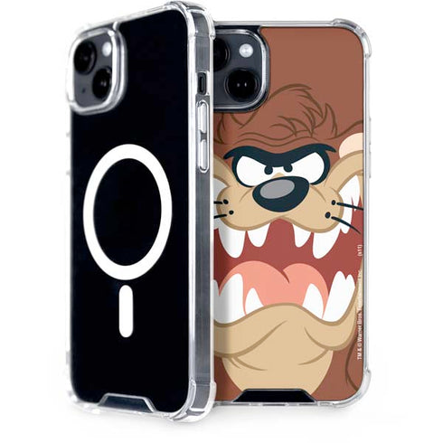 Looney Tunes Tasmanian Devil Up Close iPhone 15 Plus MagSafe Case