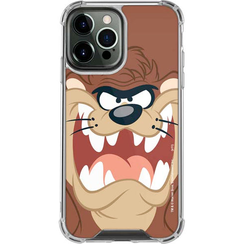 Looney Tunes Tasmanian Devil Up Close iPhone 14 Pro Max Clear Case