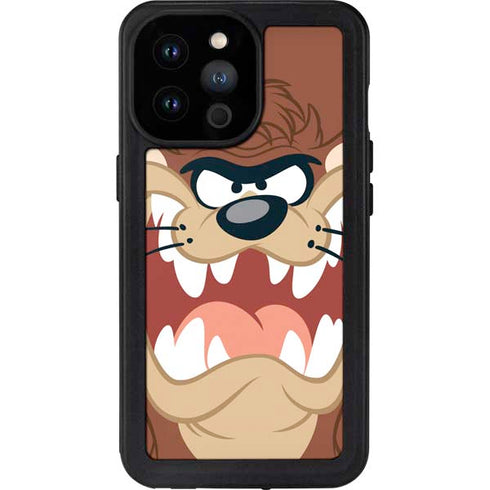 Looney Tunes Tasmanian Devil Up Close iPhone 14 Pro Max Waterproof Case