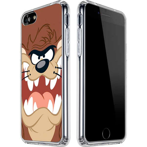 Looney Tunes Tasmanian Devil Up Close iPhone SE (2nd & 3rd Gen) Clear Case