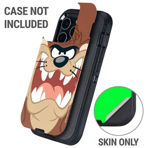 Looney Tunes Tasmanian Devil Up Close Otterbox Defender iPhone Skin