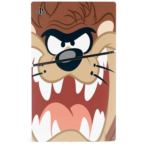 Looney Tunes Tasmanian Devil Up Close PS5 Slim Disk Console Skin