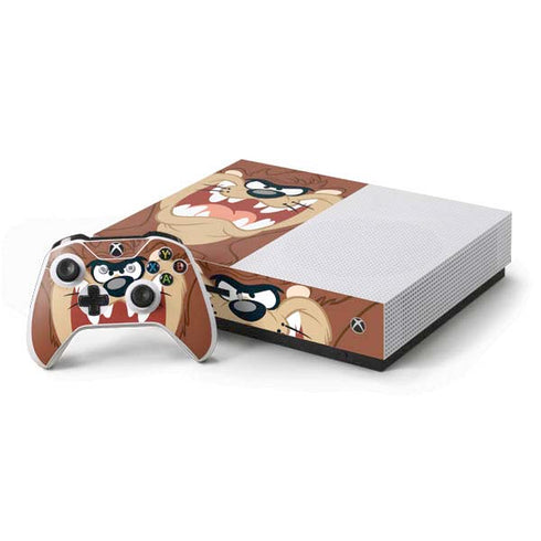 Looney Tunes Tasmanian Devil Up Close Xbox One S Console and Controller Bundle Skin