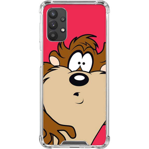 Looney Tunes Tasmanian Devil Zoomed In Galaxy A32 5G Clear Case