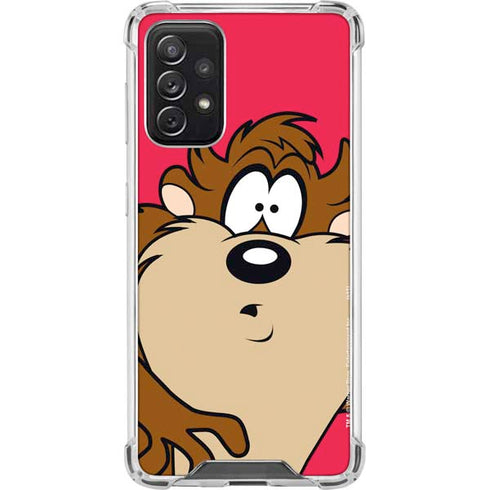 Looney Tunes Tasmanian Devil Zoomed In Galaxy A72 5G Clear Case