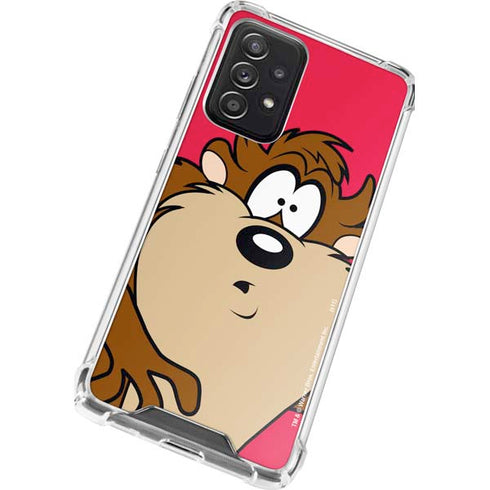 Looney Tunes Tasmanian Devil Zoomed In Galaxy A72 5G Clear Case