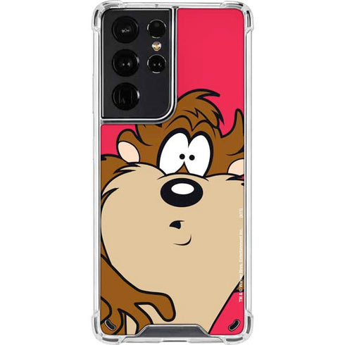 Looney Tunes Tasmanian Devil Zoomed In Galaxy S21 Ultra 5G Clear Case