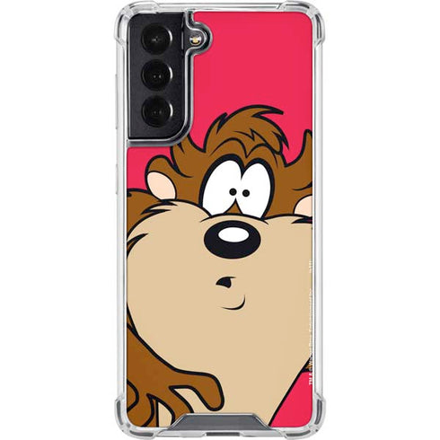 Looney Tunes Tasmanian Devil Zoomed In Galaxy S22 Clear Case