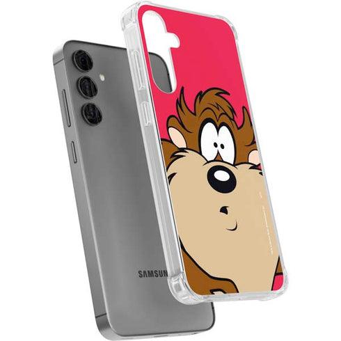 Looney Tunes Tasmanian Devil Zoomed In Galaxy S24 Plus Clear Case