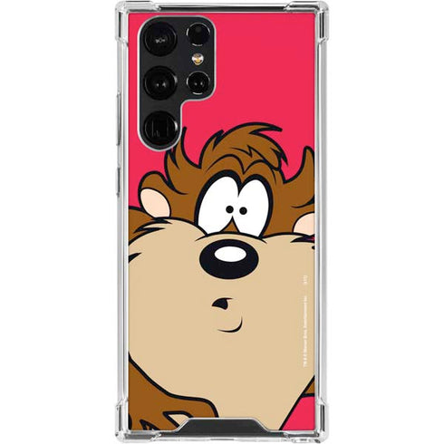 Looney Tunes Tasmanian Devil Zoomed In Galaxy S24 Ultra Clear Case