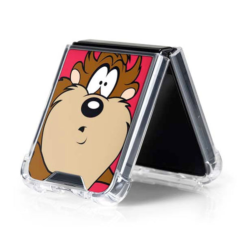 Looney Tunes Tasmanian Devil Zoomed In Galaxy Z Flip5 5G Clear Case