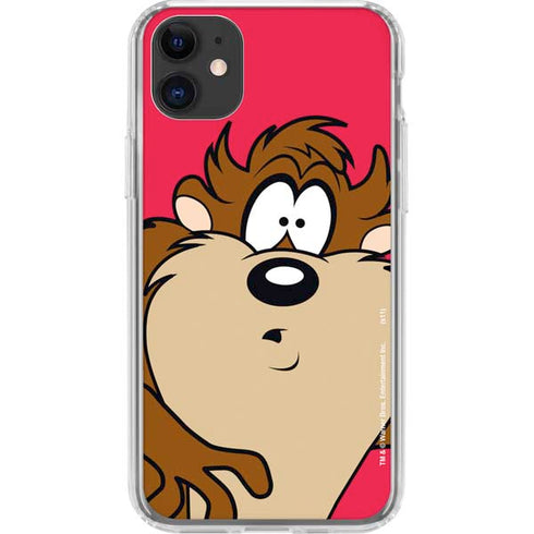 Looney Tunes Tasmanian Devil Zoomed In iPhone 11 Clear Case