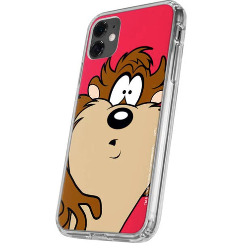 Looney Tunes Tasmanian Devil Zoomed In iPhone 11 Clear Case