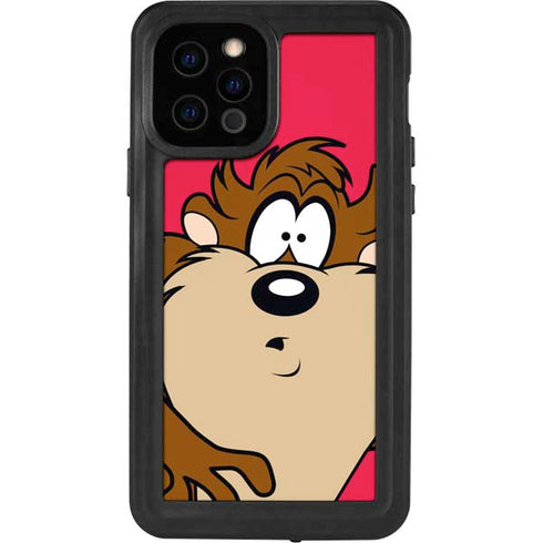 Looney Tunes Tasmanian Devil Zoomed In iPhone 12 Pro Waterproof Case