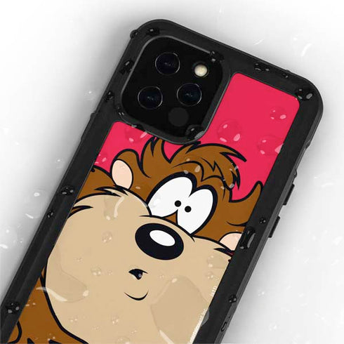 Looney Tunes Tasmanian Devil Zoomed In iPhone 12 Pro Waterproof Case