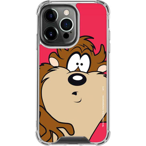 Looney Tunes Tasmanian Devil Zoomed In iPhone 13 Pro Clear Case