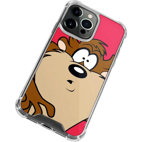 Looney Tunes Tasmanian Devil Zoomed In iPhone 13 Pro Clear Case