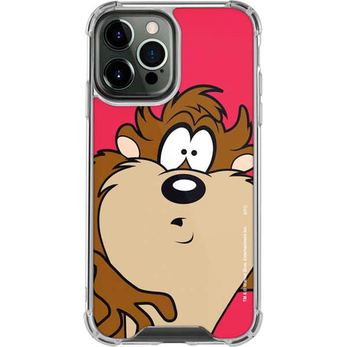 Looney Tunes Tasmanian Devil Zoomed In iPhone 13 Pro Max Clear Case
