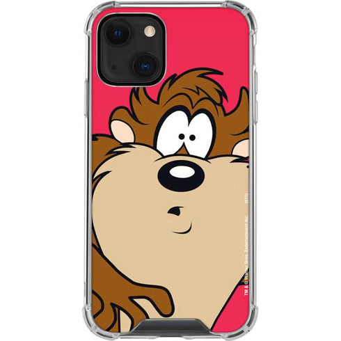 Looney Tunes Tasmanian Devil Zoomed In iPhone 14 Plus Clear Case