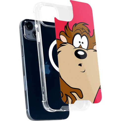 Looney Tunes Tasmanian Devil Zoomed In iPhone 14 Plus MagSafe Case