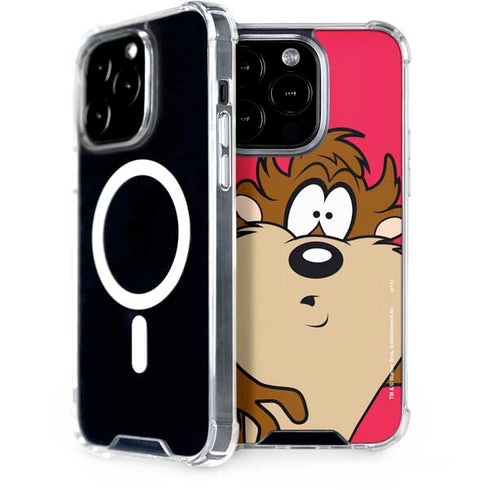 Looney Tunes Tasmanian Devil Zoomed In iPhone 14 Pro MagSafe Case