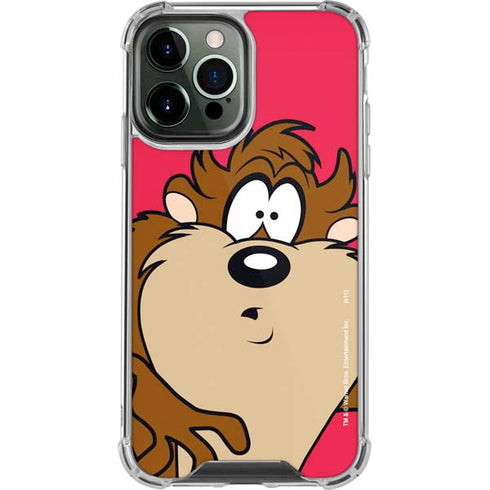 Looney Tunes Tasmanian Devil Zoomed In iPhone 15 Pro Max Clear Case