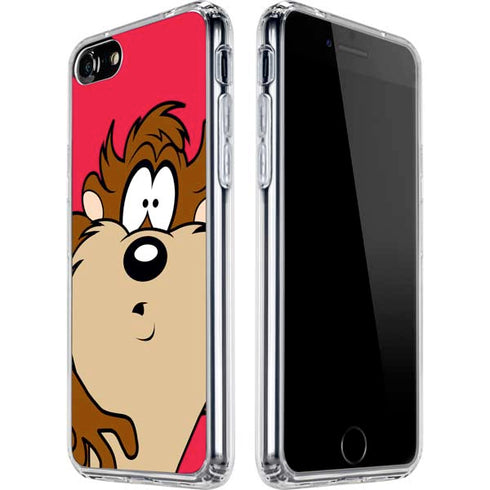 Looney Tunes Tasmanian Devil Zoomed In iPhone SE (2nd & 3rd Gen) Clear Case