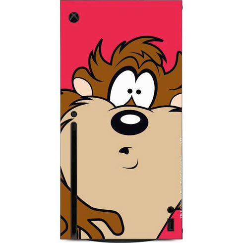 Looney Tunes Tasmanian Devil Zoomed In Xbox Series X Console Skin