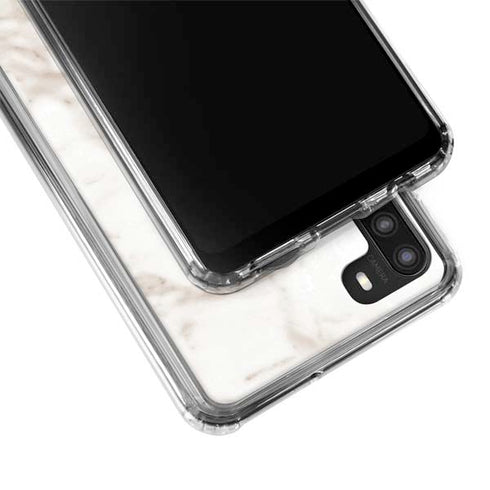 Taupe Marble Galaxy A21 Clear Case
