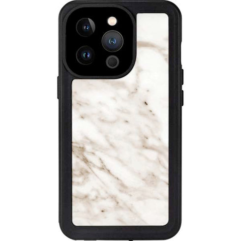 Taupe Marble iPhone 14 Pro Waterproof Case