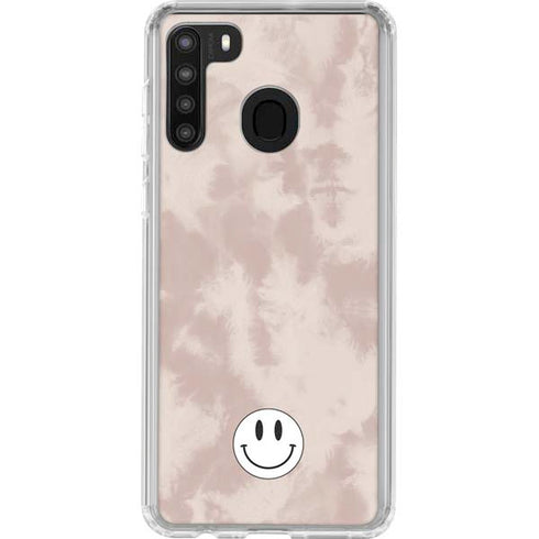 Taupe Tie Dye Galaxy A21 Clear Case