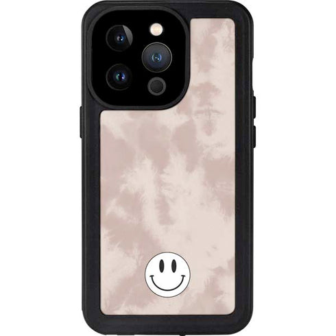 Taupe Tie Dye iPhone 14 Pro Waterproof Case