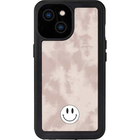 Taupe Tie Dye iPhone 15 Waterproof Case