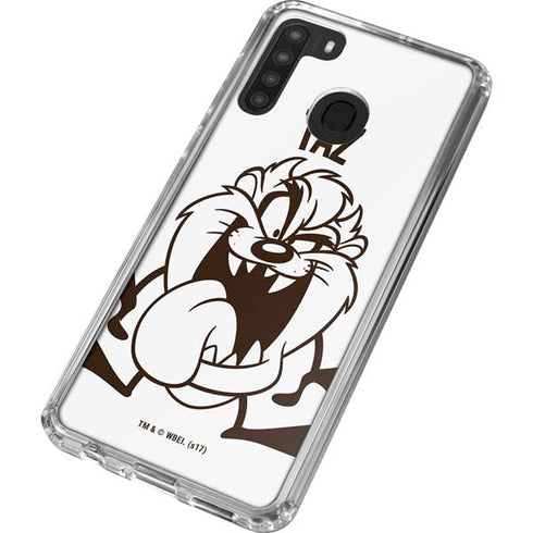 Looney Tunes Taz Big Head Galaxy A21 Clear Case