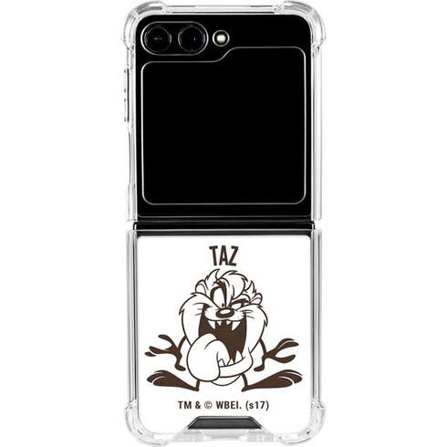 Looney Tunes Taz Big Head Galaxy Z Flip5 5G Clear Case