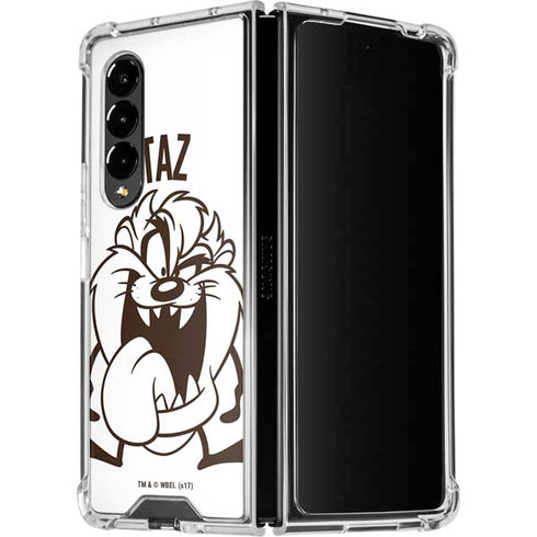Looney Tunes Taz Big Head Galaxy Z Fold4 5G Clear Case