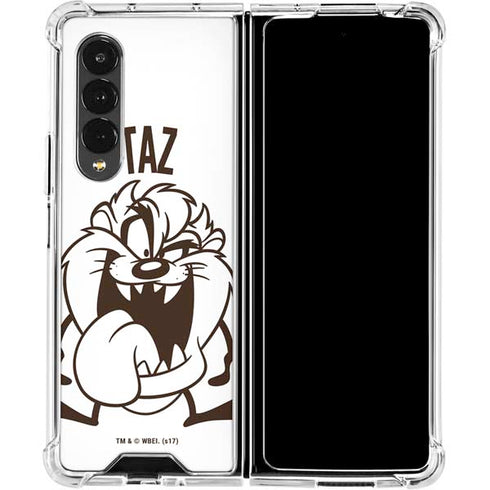 Looney Tunes Taz Big Head Galaxy Z Fold4 5G Clear Case