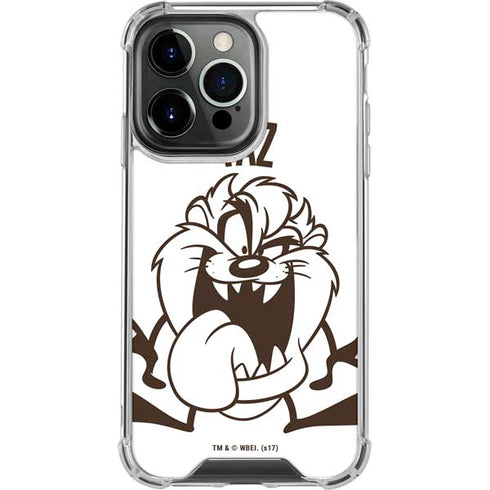 Looney Tunes Taz Big Head iPhone 14 Pro Clear Case