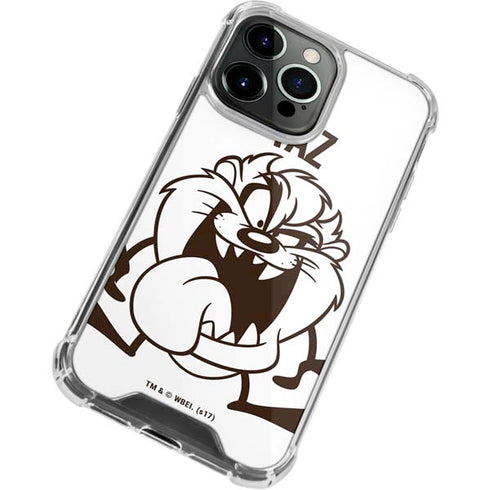 Looney Tunes Taz Big Head iPhone 14 Pro Clear Case