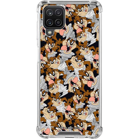 Looney Tunes Taz Super Sized Pattern Galaxy A12 Clear Case