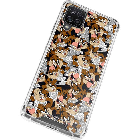 Looney Tunes Taz Super Sized Pattern Galaxy A12 Clear Case