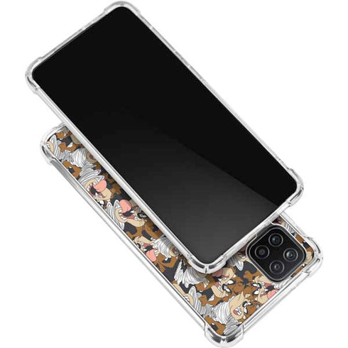 Looney Tunes Taz Super Sized Pattern Galaxy A12 Clear Case