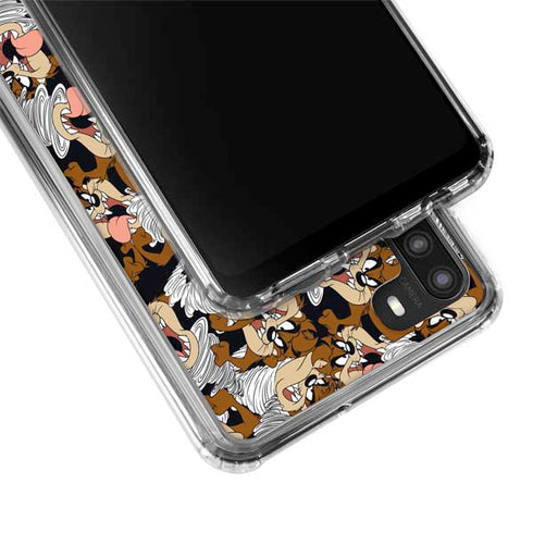 Looney Tunes Taz Super Sized Pattern Galaxy A21 Clear Case