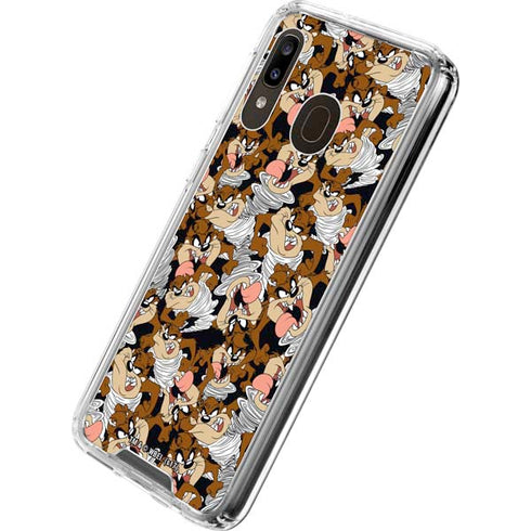 Looney Tunes Taz Super Sized Pattern Galaxy A30 Clear Case