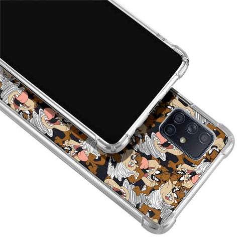 Looney Tunes Taz Super Sized Pattern Galaxy A71 5G Clear Case